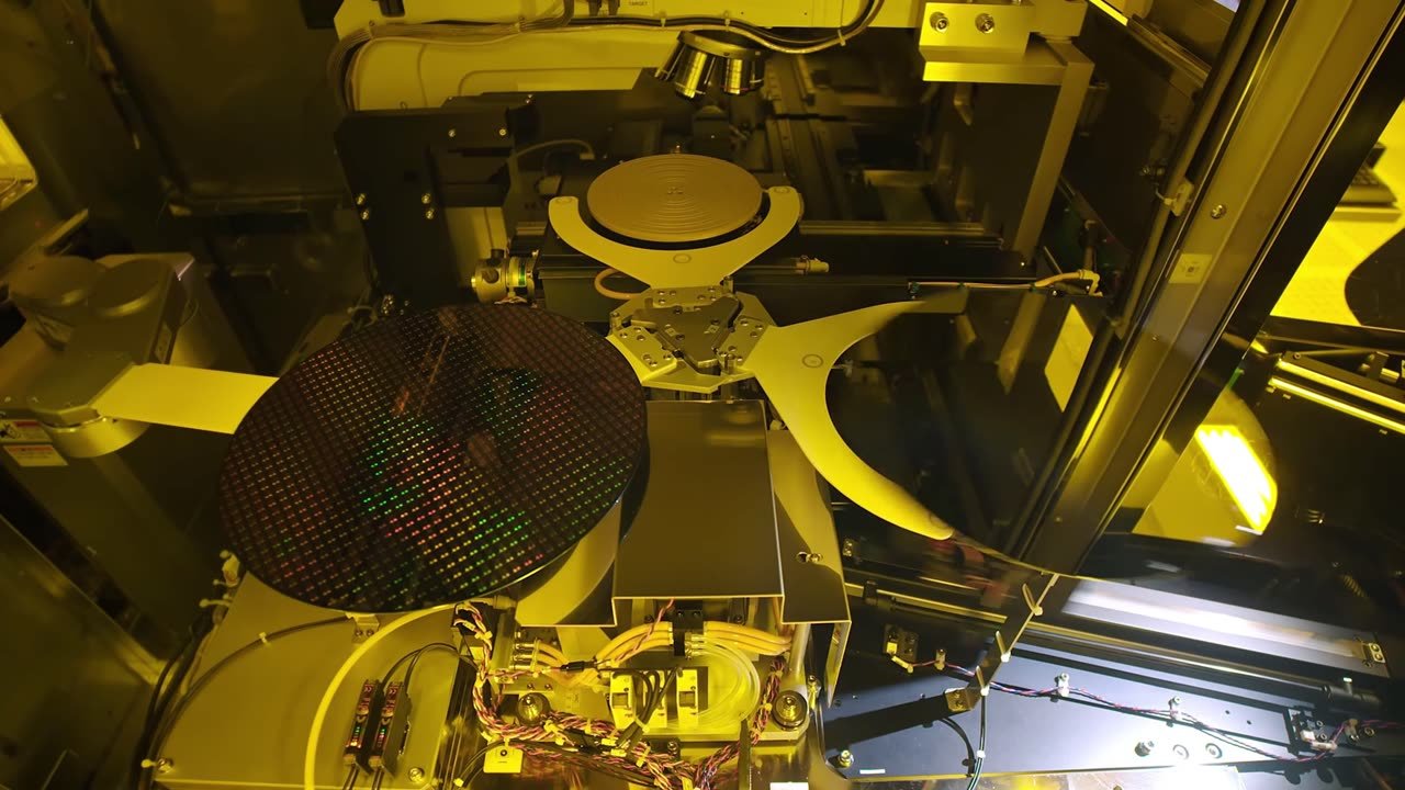 Semiconductor professionals in a cleanroom